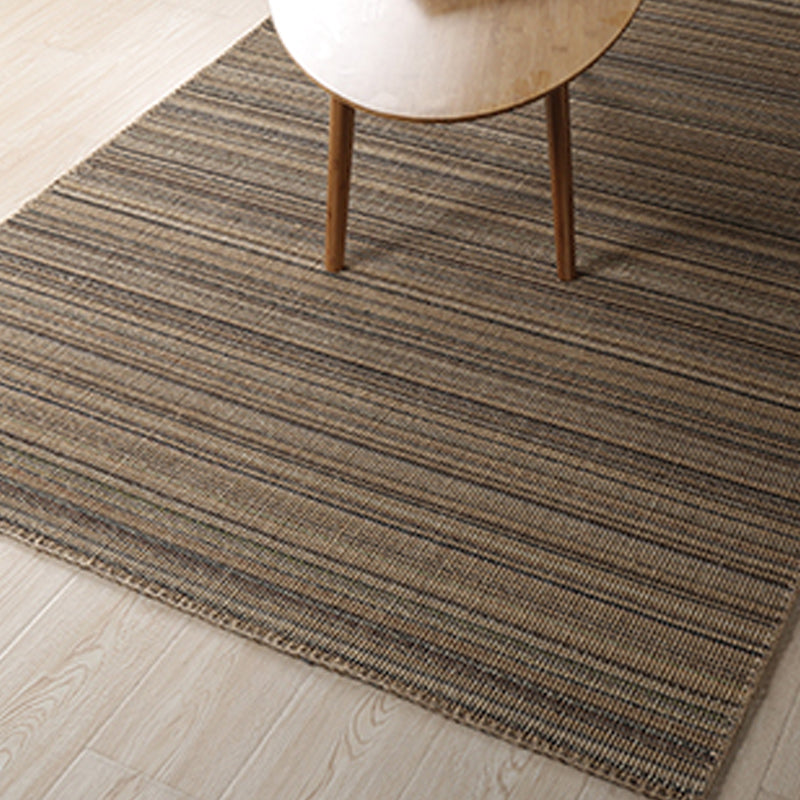 Brown Living Room Rug Countryside Striped Pattern Rug Jute Washable Anti-Slip Backing Pet Friendly Carpet Clearhalo 'Area Rug' 'Rug' 1811281