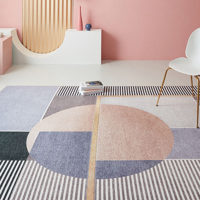 Modernist Geometric Pattern Rug Pink Polyester Rug Non-Slip Pet Friendly Washable Are Rug for Living Room Clearhalo 'Area Rug' 'Rug' 1811296