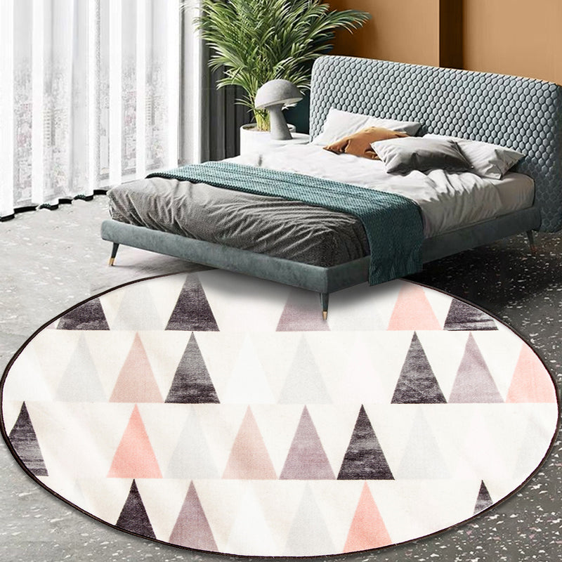 Funky Geometric Pattern Rug Pink Modernism Rug Polyester Pet Friendly Washable Non-Slip Area Rug for Bedroom Clearhalo 'Area Rug' 'Modern' 'Rugs' Rug' 1811321