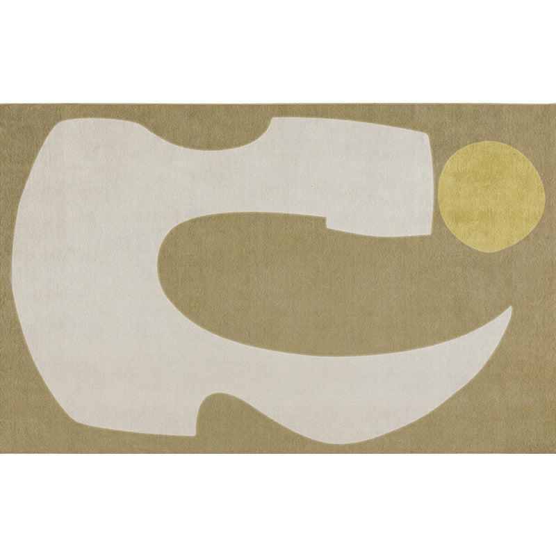 Beige Bedroom Rug Minimalist Colorblock Abstract Rug Polyester Washable Anti-Slip Backing Pet Friendly Carpet Clearhalo 'Area Rug' 'Rug' 1811449