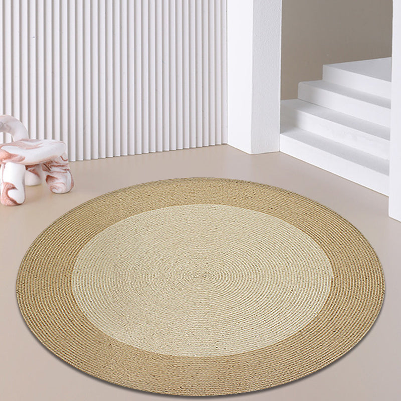 Brown Bedroom Rug Rustic Circles Pattern Rug Sisal Washable Anti-Slip Backing Pet Friendly Carpet Clearhalo 'Area Rug' 'Rug' 1811660