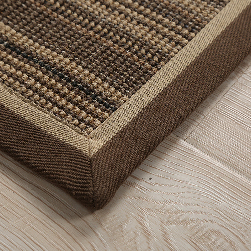 Brown Striped Pattern Rug Sisal Rural Rug Pet Friendly Washable Non-Slip Area Rug for Living Room Clearhalo 'Area Rug' 'Rug' 1811753