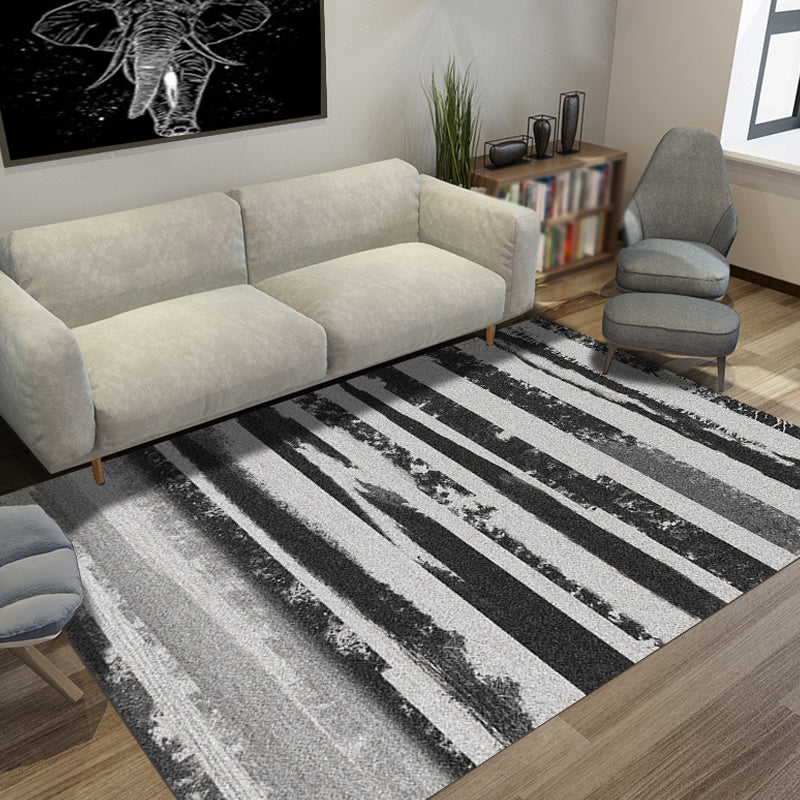 Creative Abstract Rug Multicolor Industrial Rug Polyester Pet Friendly Washable Non-Slip Area Rug for Living Room Black Clearhalo 'Area Rug' 'Rug' 1811773