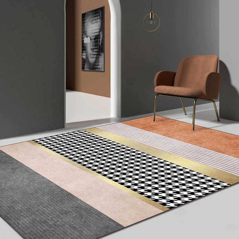 Modernist Houndstooth Pattern Rug Orange Polyester Rug Non-Slip Pet Friendly Washable Are Rug for Bedroom Orange Clearhalo 'Area Rug' 'Modern' 'Rugs' Rug' 1811980