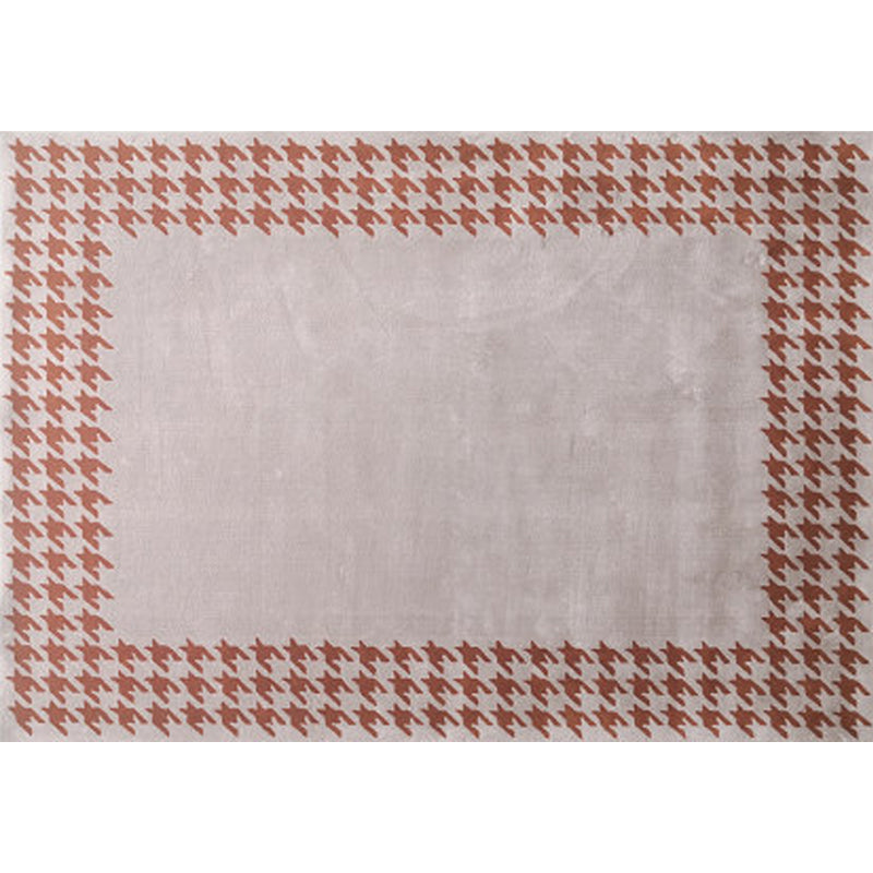 Stylish Houndstooth Pattern Rug Orange-Red Modern Rug Polyester Pet Friendly Washable Non-Slip Area Rug for Bedroom Clearhalo 'Area Rug' 'Modern' 'Rugs' Rug' 1812014