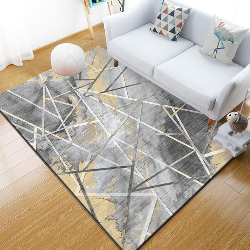Funky Abstract Geometric Pattern Rug Multicolor Industrial Rug Polyester Pet Friendly Washable Non-Slip Area Rug for Bedroom Grey Clearhalo 'Area Rug' 'Rug' 1812195