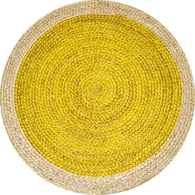 Green and Yellow Circles Rug Sisal Rural Rug Pet Friendly Washable Non-Slip Area Rug for Bedroom Clearhalo 'Area Rug' 'Rug' 1812269