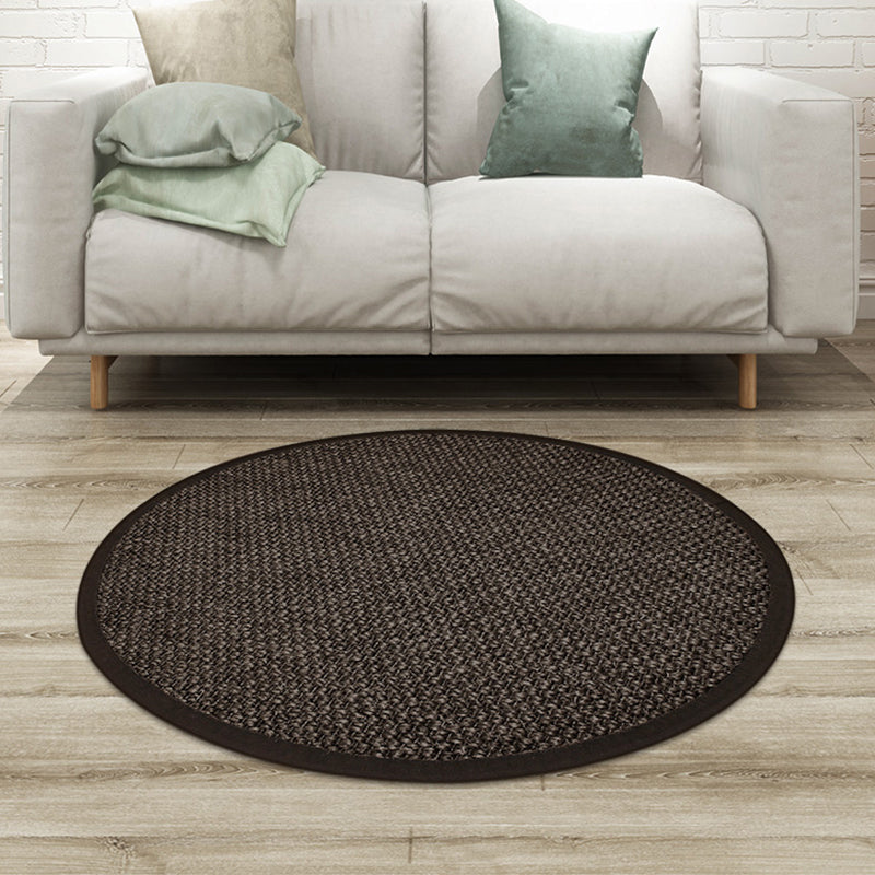 Countryside Solid Color Rug Black Jute Rug Non-Slip Pet Friendly Washable Are Rug for Study Clearhalo 'Area Rug' 'Rug' 1812277