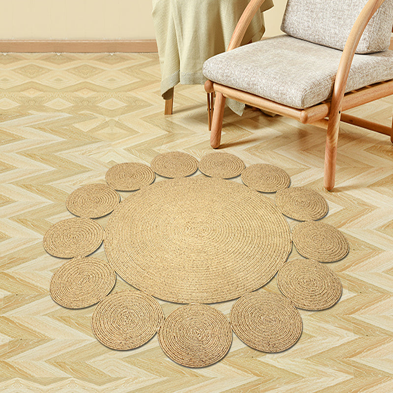 Countryside Solid Color Rug Khaki Jute Rug Non-Slip Pet Friendly Washable Are Rug for Study Clearhalo 'Area Rug' 'Rug' 1812306