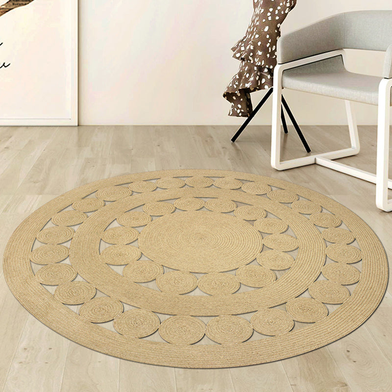 Casual Plain Rug Khaki Rural Rug Jute Pet Friendly Washable Non-Slip Area Rug for Decoration Clearhalo 'Area Rug' 'Rug' 1812333