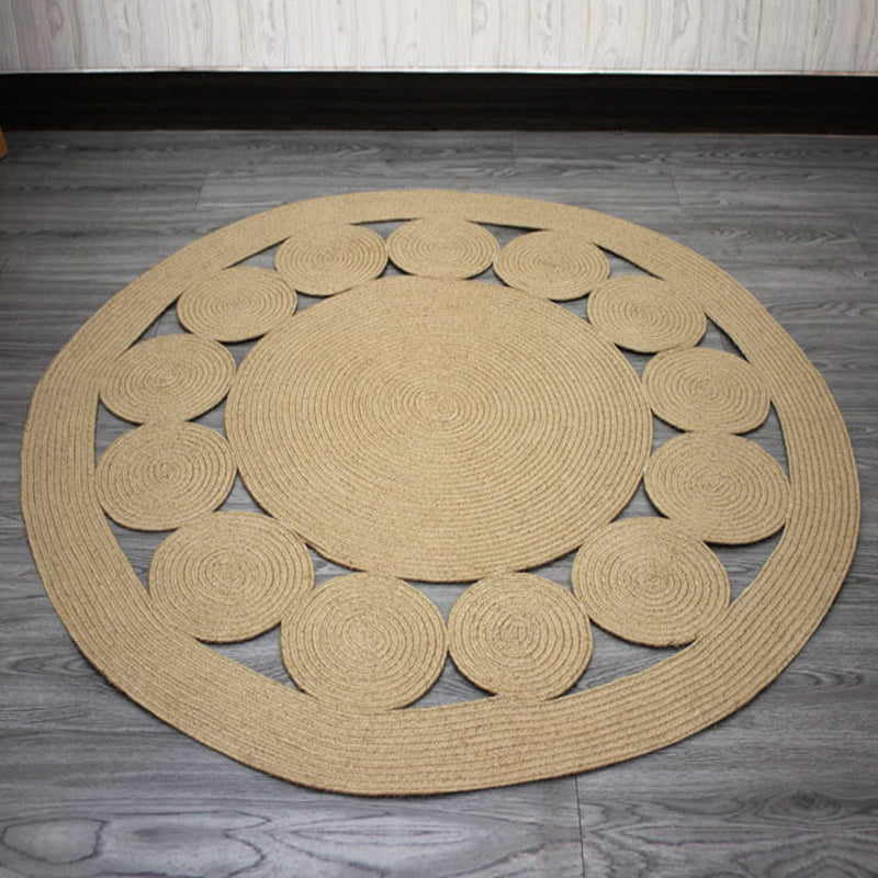 Casual Plain Rug Khaki Rural Rug Jute Pet Friendly Washable Non-Slip Area Rug for Decoration Clearhalo 'Area Rug' 'Rug' 1812338