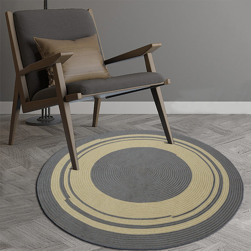 Geometric Circle Pattern Rug Sisal Rural Rug Pet Friendly Washable Non-Slip Area Rug for Bedroom Black Clearhalo 'Area Rug' 'Rug' 1812341