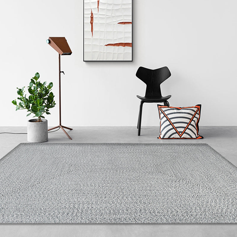 Countryside Plain Rug Green Jute Rug Non-Slip Pet Friendly Washable Are Rug for Study Grey 2'11