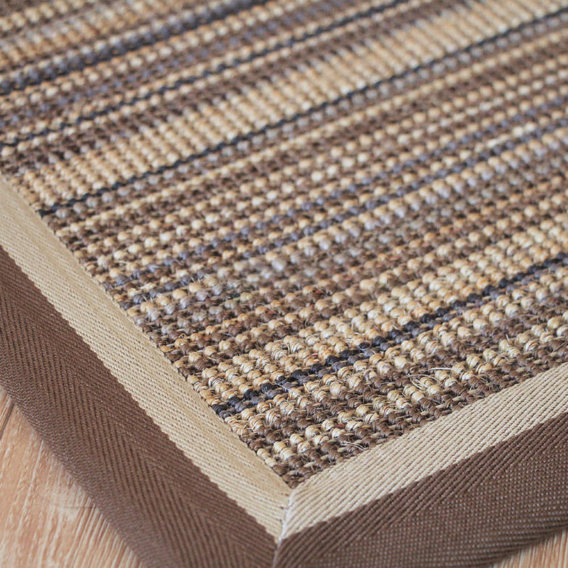 Brown Living Room Rug Rustic Striped Pattern Rug Sisal Washable Anti-Slip Backing Pet Friendly Carpet Clearhalo 'Area Rug' 'Rug' 1812400