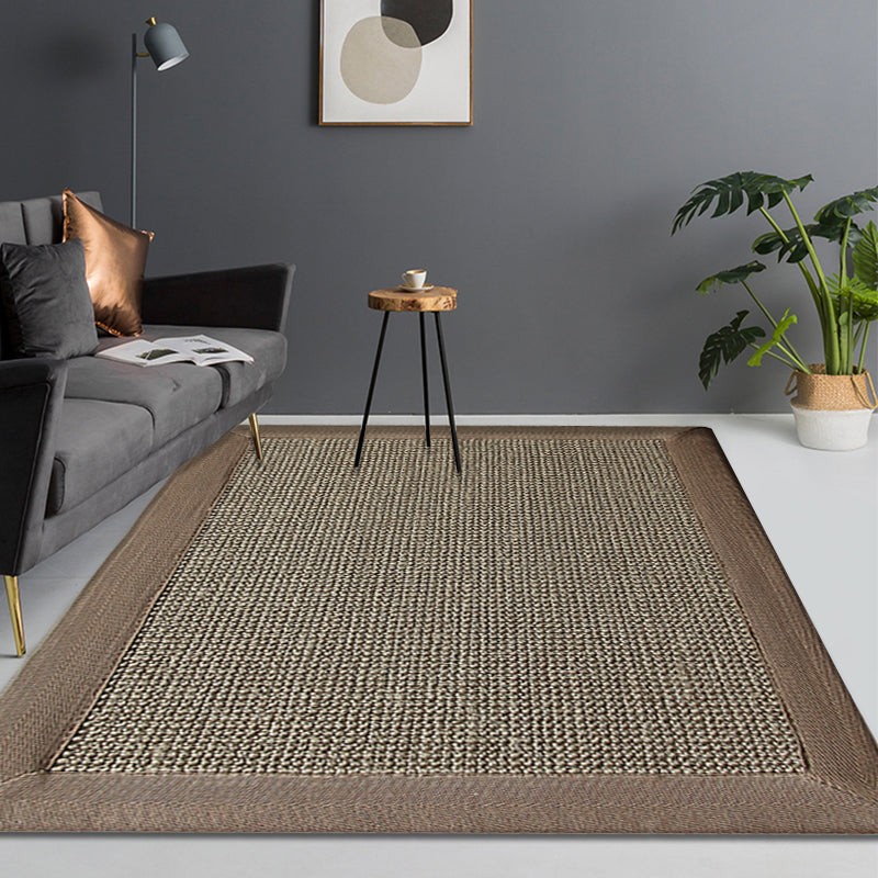 Countryside Plain Rug Brown Jute Rug Non-Slip Pet Friendly Washable Are Rug for Study Brown Clearhalo 'Area Rug' 'Rug' 1812411