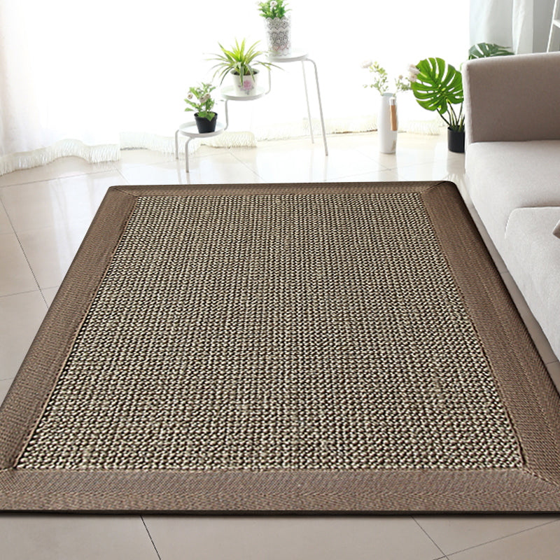 Countryside Plain Rug Brown Jute Rug Non-Slip Pet Friendly Washable Are Rug for Study Clearhalo 'Area Rug' 'Rug' 1812412