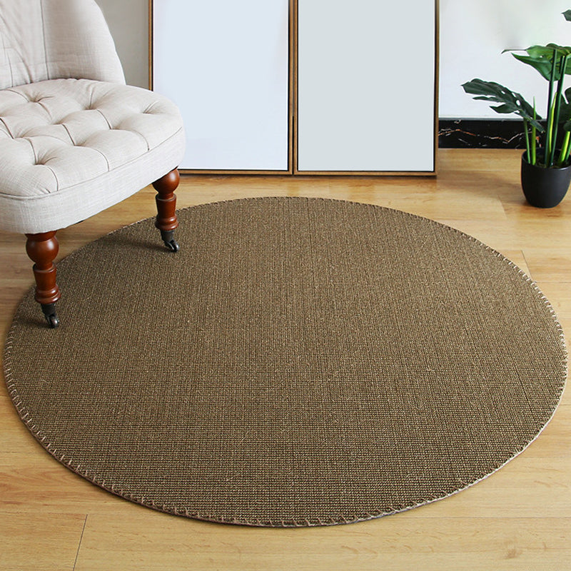 Brown Living Room Rug Rustic Solid Color Rug Sisal Washable Anti-Slip Backing Pet Friendly Carpet Clearhalo 'Area Rug' 'Rug' 1812431