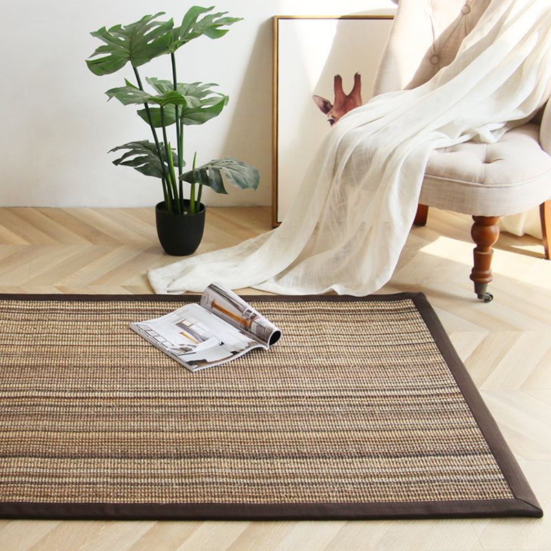Brown Striped Pattern Rug Sisal Rural Rug Pet Friendly Washable Non-Slip Area Rug for Bedroom Clearhalo 'Area Rug' 'Rug' 1812451
