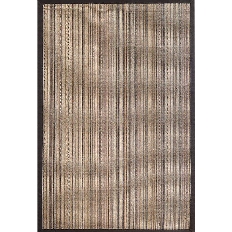 Brown Striped Pattern Rug Sisal Rural Rug Pet Friendly Washable Non-Slip Area Rug for Bedroom Clearhalo 'Area Rug' 'Rug' 1812452