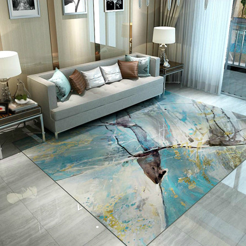 Industrial Brushstroke Painting Pattern Rug Multicolor Polyester Rug Non-Slip Pet Friendly Washable Are Rug for Bedroom Blue Clearhalo 'Area Rug' 'Rug' 1812482