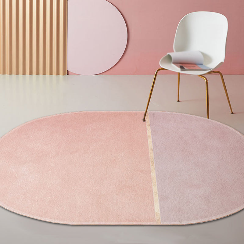 Nordic Colorblock Indoor Rug Pink Chenille Rug Non-Slip Pet Friendly Washable Area Rug for Bedroom Clearhalo 'Area Rug' 'Rug' 1812609