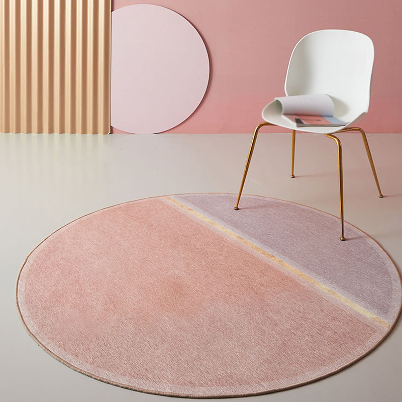 Creative Colorblock Rug Pink Minimalist Rug Chenille Pet Friendly Washable Non-Slip Area Carpet for Study Clearhalo 'Area Rug' 'Rug' 1812616