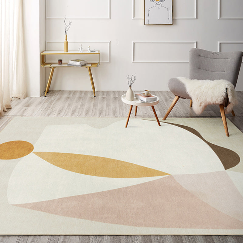 Multicolor Drawing Room Rug Contemporary Colorblock Rug Chenille Anti-Slip Backing Pet Friendly Area Carpet Beige Clearhalo 'Area Rug' 'Rug' 1812631