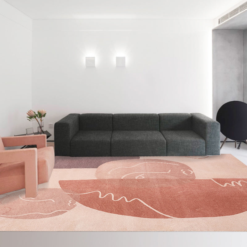 Pink Colorblock Rug Polyester Modern Rug Pet Friendly Washable Non-Slip Area Rug for Living Room Clearhalo 'Area Rug' 'Rug' 1812657