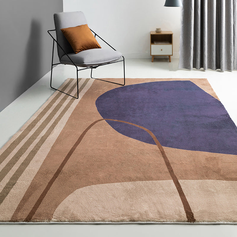 Brown Living Room Rug Modernist Colorblock Rug Polyester Washable Anti-Slip Backing Pet Friendly Carpet Brown Clearhalo 'Area Rug' 'Rug' 1812728