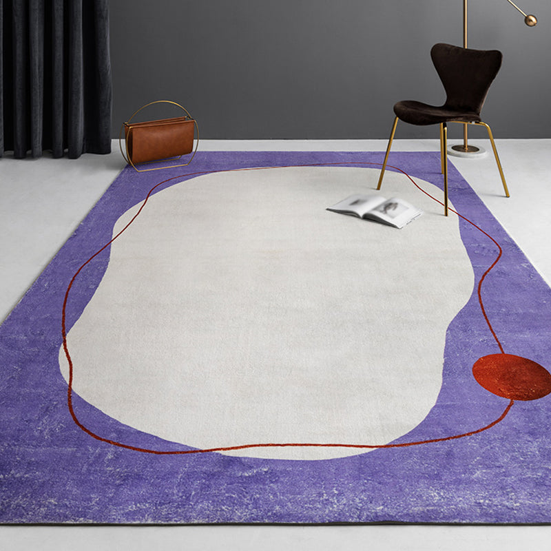 Purple and Red Colorblock Rug Polyester Modern Rug Pet Friendly Washable Non-Slip Area Rug for Living Room Clearhalo 'Area Rug' 'Rug' 1812747