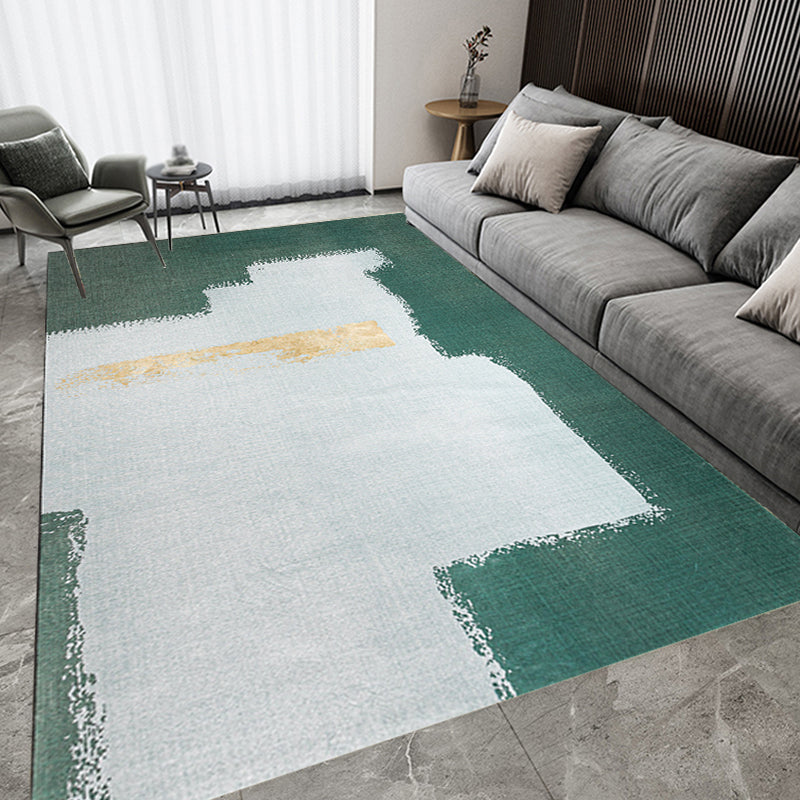 Yellow and Green Abstract Rug Chenille Modern Rug Pet Friendly Washable Non-Slip Area Rug for Living Room Green Clearhalo 'Area Rug' 'Modern' 'Rugs' Rug' 1812791