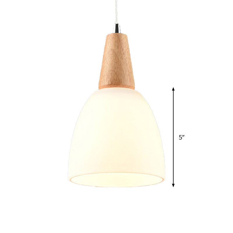 Bowl Drop Pendant Nordic Matte White Glass 1/2/3-Head Beige Hanging Lamp Kit for Dining Room Clearhalo 'Ceiling Lights' 'Pendant Lights' 'Pendants' Lighting' 181967_8b48513c-50f1-45a4-99c1-2e328342c15c