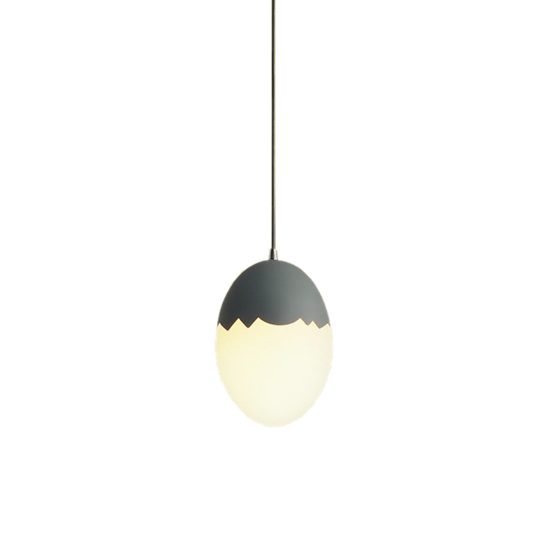 Modern Stylish Hanging Light Eggshell Acrylic Metal Suspension Light for Dining Room Clearhalo 'Ceiling Lights' 'Glass shade' 'Glass' 'Pendant Lights' 'Pendants' Lighting' 182250