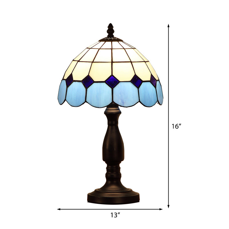 Domed Accent Table Lamp Retro Style Stained Glass 1 Light Decorative Accent Lamp for Bedside Clearhalo 'Lamps' 'Table Lamps' Lighting' 182451