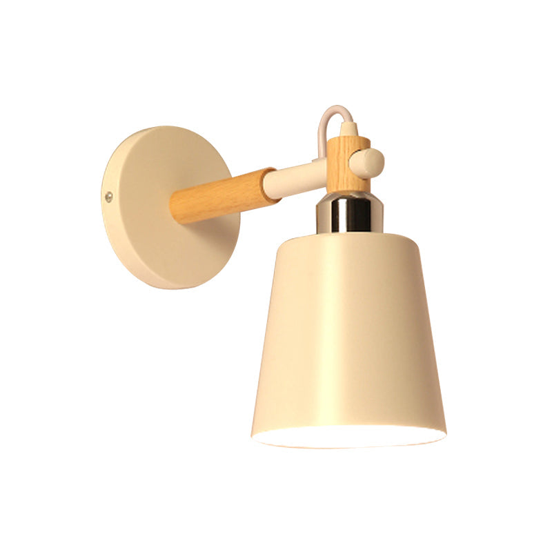 Monochrome Bucket Wall Light One Head Nordic Style Metal Sconce Light for Restaurant Clearhalo 'Wall Lamps & Sconces' 'Wall Lights' Lighting' 182667