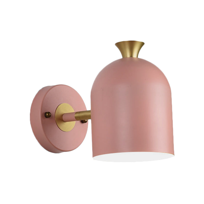 Cup Shade Dining Room Wall Lamp Metal 1 Bulb Nordic Stylish Sconce Light with Macaron Color Clearhalo 'Wall Lamps & Sconces' 'Wall Lights' Lighting' 182701