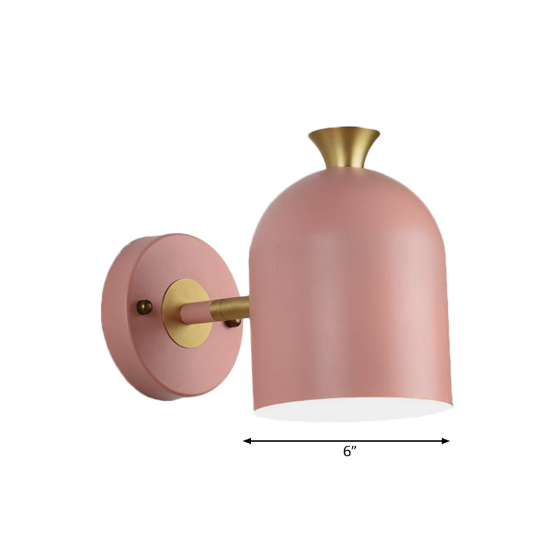 Cup Shade Dining Room Wall Lamp Metal 1 Bulb Nordic Stylish Sconce Light with Macaron Color Clearhalo 'Wall Lamps & Sconces' 'Wall Lights' Lighting' 182702