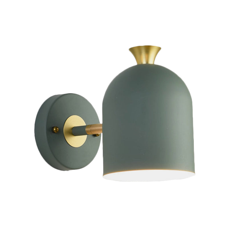 Cup Shade Dining Room Wall Lamp Metal 1 Bulb Nordic Stylish Sconce Light with Macaron Color Clearhalo 'Wall Lamps & Sconces' 'Wall Lights' Lighting' 182704