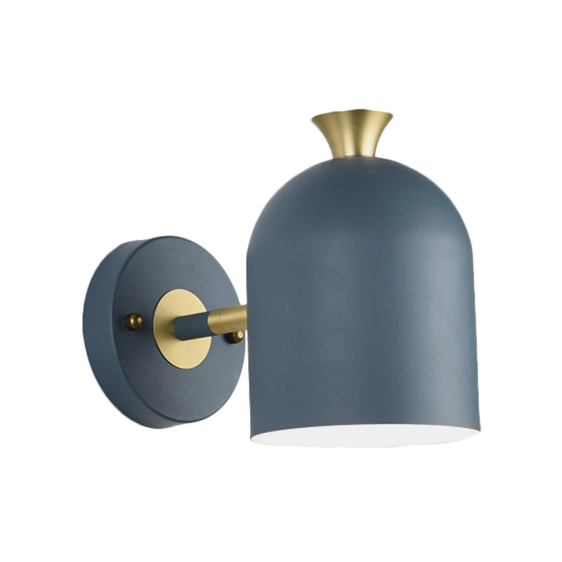 Cup Shade Dining Room Wall Lamp Metal 1 Bulb Nordic Stylish Sconce Light with Macaron Color Clearhalo 'Wall Lamps & Sconces' 'Wall Lights' Lighting' 182707