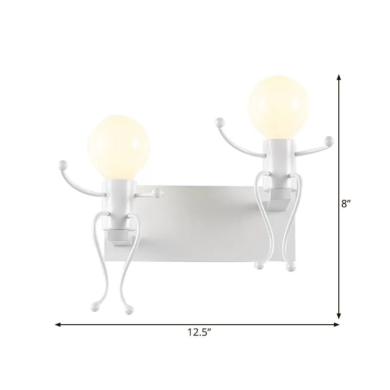 Kids White Wall Light Robot Shape One Light Metal Sconce Light for Stair Foyer Clearhalo 'Wall Lamps & Sconces' 'Wall Lights' Lighting' 183984