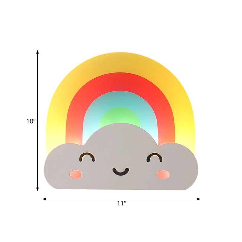 Kids Rainbow Cloud Sconce Light Acrylic Multi-Color Wall Lamp for Baby Bedroom Hallway Clearhalo 'Wall Lamps & Sconces' 'Wall Lights' Lighting' 184006