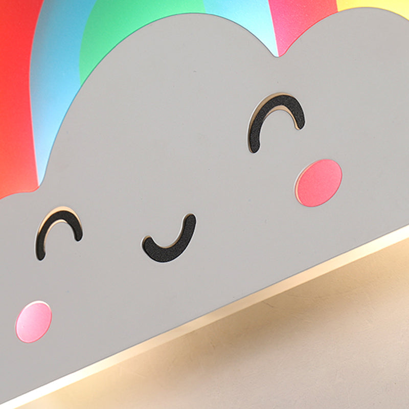 Kids Rainbow Cloud Sconce Light Acrylic Multi-Color Wall Lamp for Baby Bedroom Hallway Clearhalo 'Wall Lamps & Sconces' 'Wall Lights' Lighting' 184007