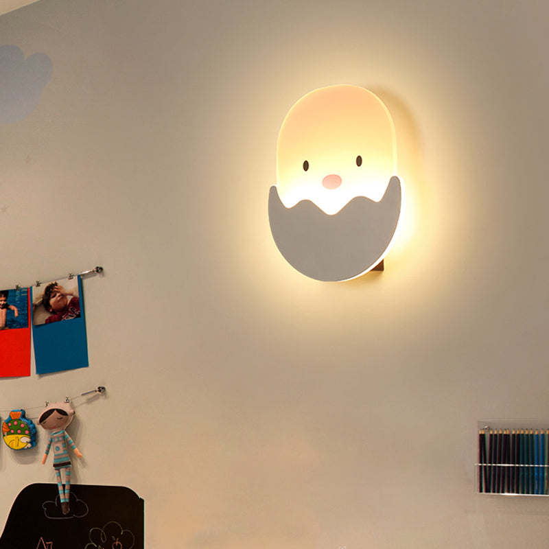 White Hatched Chick Wall Light Lovely Acrylic Sconce Light for Kids Bedroom Dining Room White Clearhalo 'Wall Lamps & Sconces' 'Wall Lights' Lighting' 184042