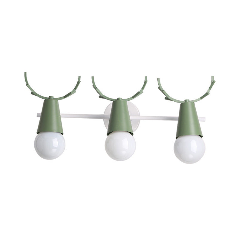 Deer Horn Shaped Wall Light 3 Heads Nordic Style Animal Metal Wall Lamp for Bedroom Clearhalo 'Wall Lamps & Sconces' 'Wall Lights' Lighting' 185923