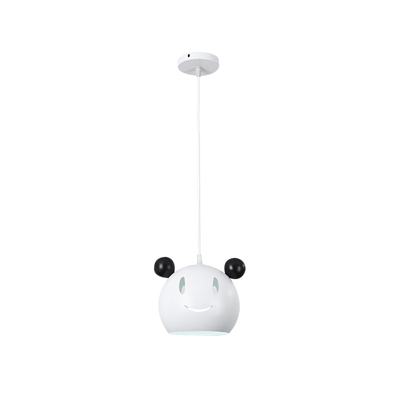 Black & White Panda Hanging Light 1 Light Animal Metal Suspension Light for Bathroom Clearhalo 'Ceiling Lights' 'Pendant Lights' 'Pendants' Lighting' 186311