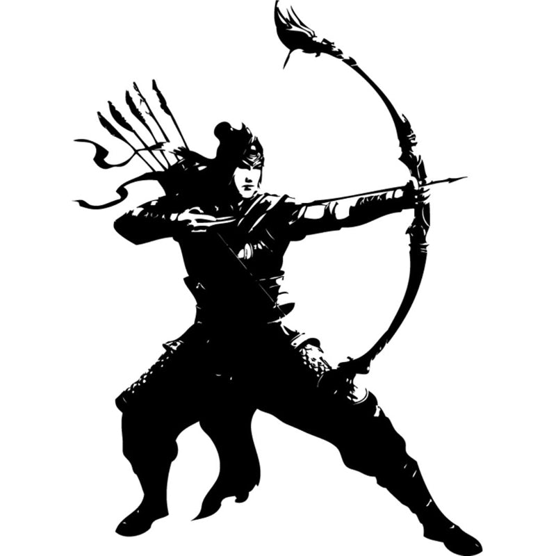 Valiant Chivalrous Expert Mural Decal Black Contemporary Wall Art for Living Room Clearhalo 'Wall Decor' 'Wall Mural' 1863244