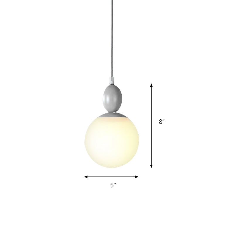 Nordic Style Small Pendant Light Orb Shade 1 Bulb Milk Glass Hanging Light for Corridor Clearhalo 'Ceiling Lights' 'Glass shade' 'Glass' 'Pendant Lights' 'Pendants' Lighting' 186326