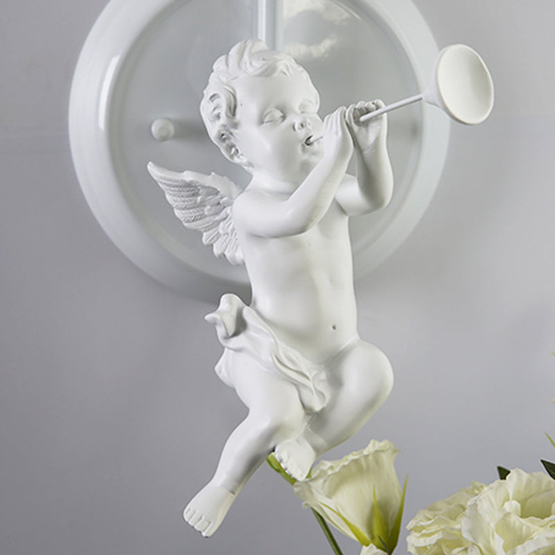 Child Bedroom Little Angel Wall Light with Tapered Shade Metal Single Head Sconce Light Clearhalo 'Wall Lamps & Sconces' 'Wall Lights' Lighting' 186461