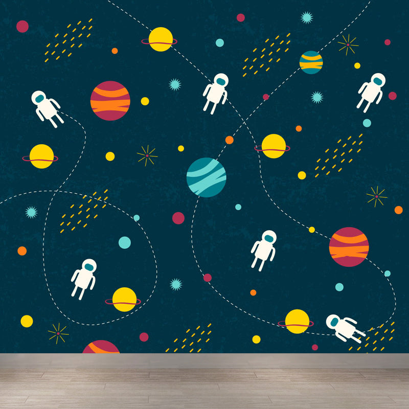 Light Color Outer Space Mural Decal Stain Resistant Children's Art Bedroom Wall Decor Clearhalo 'Wall Decor' 'Wall Mural' 1865048