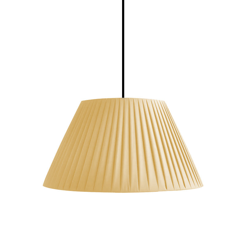 Nordic Style Suspension Light Fold Tapered Shade 1 Bulb Fabric Hanging Light for Restaurant Clearhalo 'Ceiling Lights' 'Pendant Lights' 'Pendants' Lighting' 186517